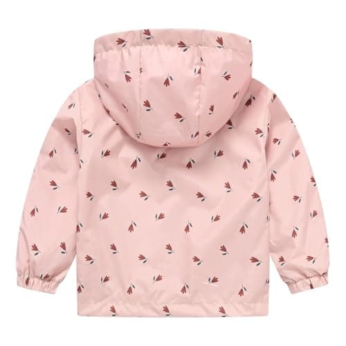 Baby Infant Cute Bow Rain Jackets Thin Lightweight Zip up Hooded Coats Kids Girls Casual Comfy Long Sleeve Outwear with Pockets Windproof Raincoat (Pink, 12-18 Months) — view 2
