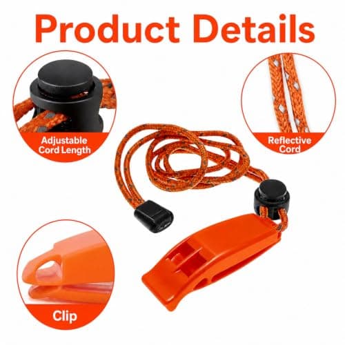 MIAOYIMIZWJ 4Pcs Emergency Lifeguard Whistle, Loud Plastic Safety Whistle — view 3