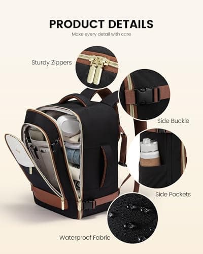 LOVEVOOK Ryanair Cabin Bags 40x30x20 Underseat, Carry on Travel Backpack — view 5