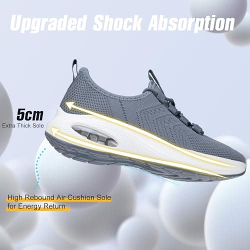Rollstep Wide Toe Box Shoes Women Extra Wide Width Sneakers Air Cushion Road Running Shoes Ultra Light Tennis Gym Workout Training Shoes Breathable Walking Shoes with Arch Support, Dark Grey, 5 UK — view 4