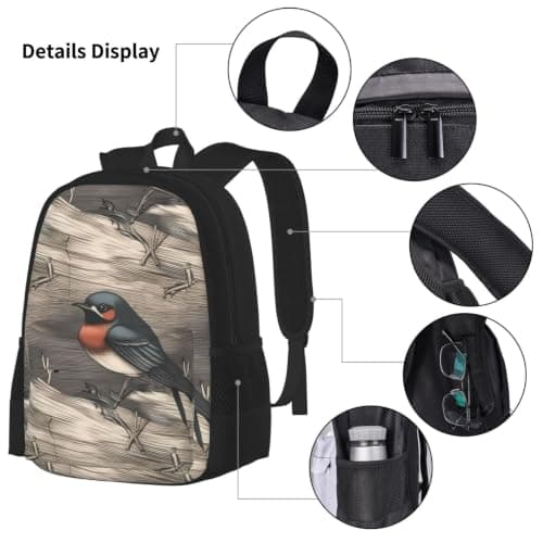 3 in1 Travel Laptop Backpack with Lunch Bag and Pencil Case Casual Daypack — view 4
