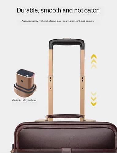 Travel Suitcase Set,Luggage Case Suitcase Professional Travel Trolley Case Set Boarding Box,with Mobile Caster,for Business Men (Brown 18in) — view 4