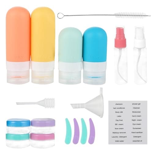 18 Pcs Travel Bottles Set Leakproof Silicone Containers Bag — view 4