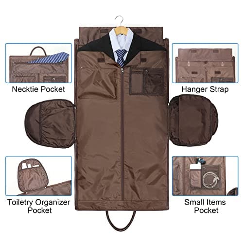 Modoker Convertible PU Leather Garment Bag, Carry-On Travel Duffel — view 4
