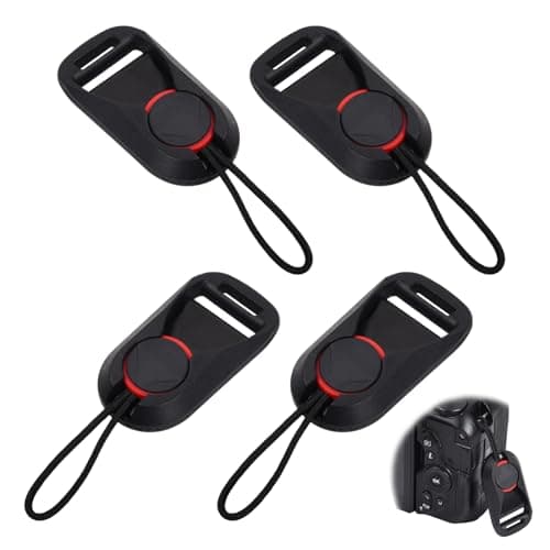 Chstarina 4 Pack Camera Strap Quick Release Buckles, Camera Neck Shoulder Strap Quick Release Loops Clips, Camera Strap Rapid Connectors, Universal Connection Buckle Adapter (Black)
