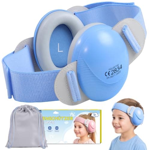 ECHOCUBE Earmuffs, Noise Cancelling Headphones for Boys and Girls, Children Ear Defenders for Sleep, Airplane Travel - Blue