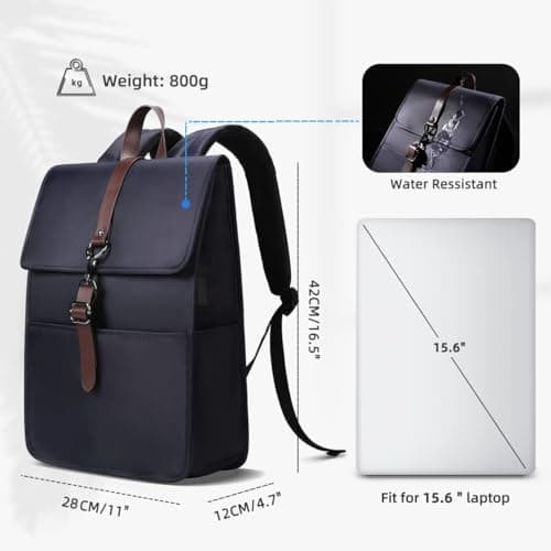 HEROIC KNIGHT Anti-Theft 15 Inch Laptop Backpack, USB Charging Port, Blue — view 2