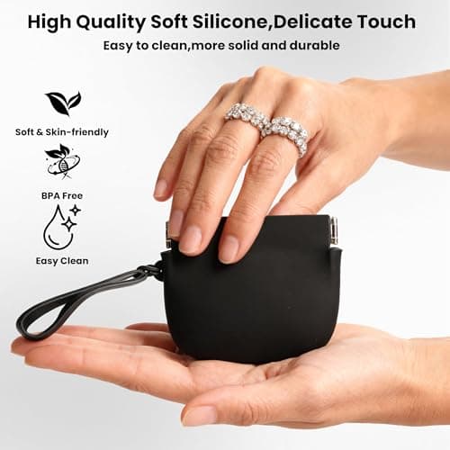 Silicone Squeeze Coin Purse, Small Pouch for Keys Cards Earphones, 4x3.2in — view 3