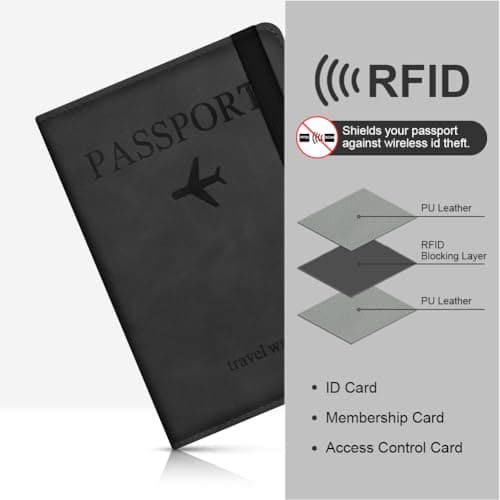 APXEL Passport Cover and Suitcase Tag Set, PU Leather Passport Covers — view 5