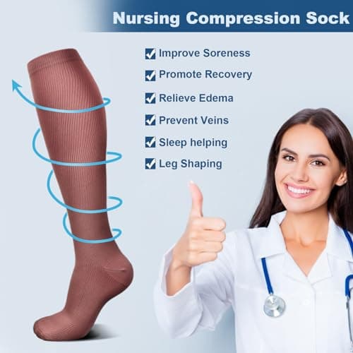DRESHOW Compression Socks For Men & Women 3/7 Pairs is Best Support for Athletic,Running, Flight Travel,Cycling — view 5