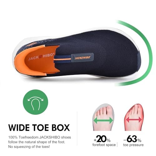 Mens Trainers Slip In Free up Hands Shoes Wide Toe Box Walking Sneakers — view 4