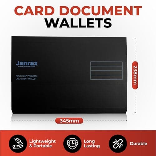 Pack of 10 Red Card Premium Foolscap Document Wallets — view 3