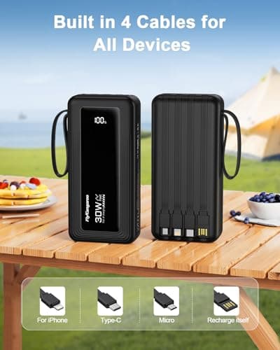 27000mAh Power Bank, 30W Fast Charging Portable Charger（Black） — view 3