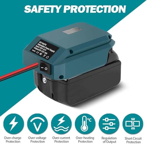 18V to 12V Step-Down Converter for Makita Battery, Power Wheels Battery Adapter, 5V-13V Buck Converter with Cigarette Lighter Socket, Car Appliance & Fridge Charger, DIY Power Station — view 6