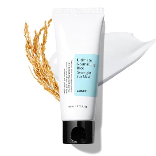 COSRX Ultimate Nourishing Rice Overnight Spa Mask, 60ml | Facial Moisturizer with Rice Extract and Niacinamide | Leave-on Face Mask | Korean Skincare