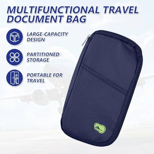 Passport Travel Document Holder, Waterproof Passport Holder (Navy Blue) — view 3