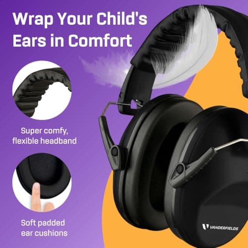 Vanderfields Kids Ear Defenders - 31 dB (2K Hz), Midnight Black — view 4