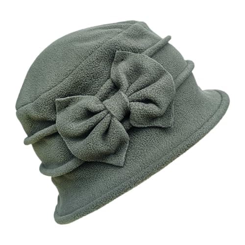 Women's Fleece Bucket Hat Warm Winter Hat Army Green