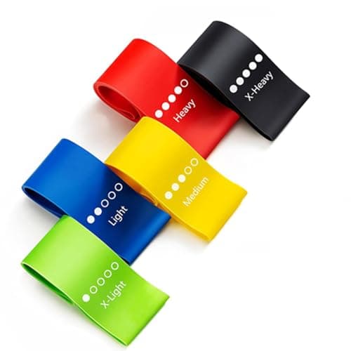 Ram® 5 PACK Gym Resistance Bands Women Men Strength Training Resistant Bands Pilates Yoga Gym Leg Training Glutes Resistance Bands x 5 With Carry Case — view 5