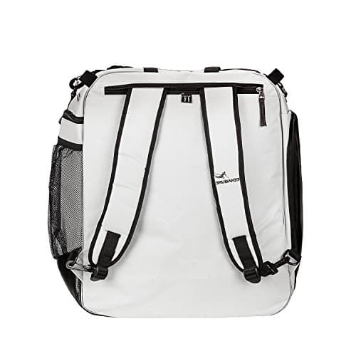 BRUBAKER Professional Ski Boot Bag for Shoes and Helmet with Backpack Straps and Foam Back Padding Silver Grey — view 5