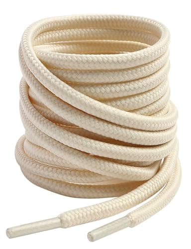 VSUDO 90 cm Round Cream White Boot Laces, Cream Trainer Laces, 1 Pair