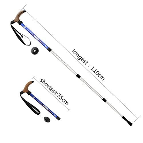 BAITER Cork Handle Retractable Aviation Aluminum Alloy Alpenstock Adjustable Telescopic Pole Anti Shock Walking Hiking Stick … — view 4