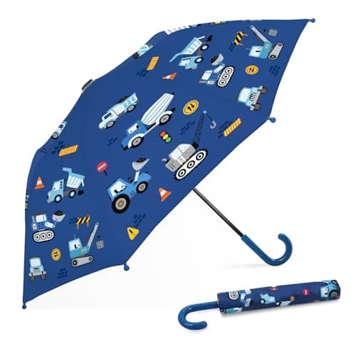 Kids Manual Fold Stick Umbrella for Boys Girls School Outdoor Vehicle