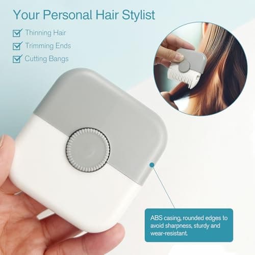 Jaasuee 2-Pack Manual Hair Trimmer Comb, Double-Sided Razor and Comb for Women and Girls, Compact and Portable, Gray — view 6