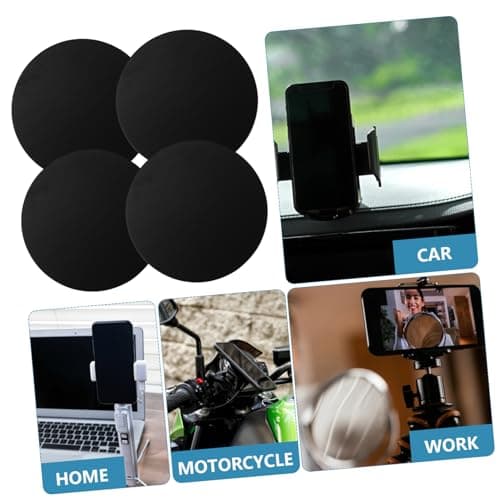 Operitacx 20pcs Black Ultra-thin Iron Magnetic Metal Plates for Phone Holder Car Accessories Self-adhesive Design for Car Phone Mount — view 2