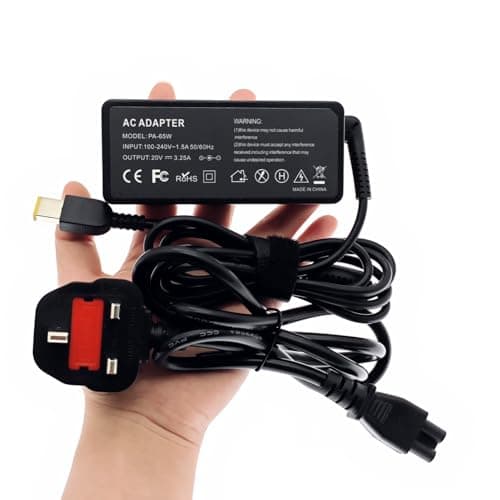 JZK 65W Laptop Charger 20V 3.25A AC Adapter Power Supply for Lenovo T430 T440 T450 T460 T560 E431 E440 E531 E540, Rectangle Yellow Slim Tip Adaptor for Thinkpad X/E/S/L/B/U/T/K/Z/Y/G, for Yoga Helix — view 6
