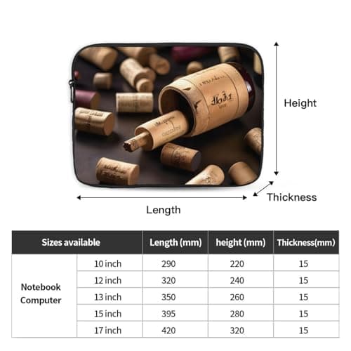 Wine Bottle Cork Print Versatile Stylish Laptop Case Laptop Protective Slim Computer Cover Laptop Bag — view 4