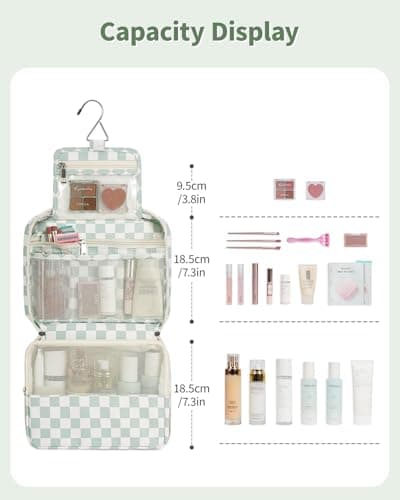 Narwey Travel Hanging Toiletry Bags for Women, Wash Bag for Toiletries — view 3