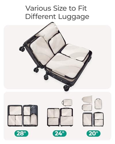 BAGSMART 6 Set Compression Packing Cubes, Travel Bag for Carry on Backpack — view 3