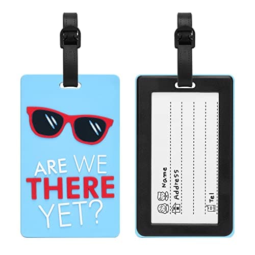 ZOUIQSS Luggage Tags Pack of Two,Baggage Tags Suitcase ID Labels Business Card Holder/Travel ID Bag Tag(Glasses) — view 2