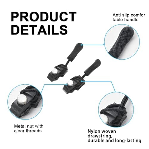 8 Pcs Zipper Repair Kit, Universal Zip Fixer Replacement Sliders — view 4