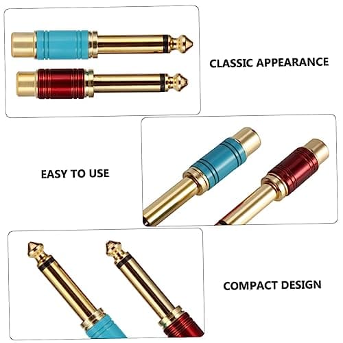 NUOBESTY 6pcs Female Jack to Male Connector Plug Adapter Jumbo Plug for Guitar Stereo Jack Adapter Random Color — view 2