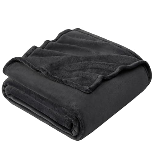 EHEYCIGA Double Fleece Throw Blanket for Sofa 150x200cm, Charcoal