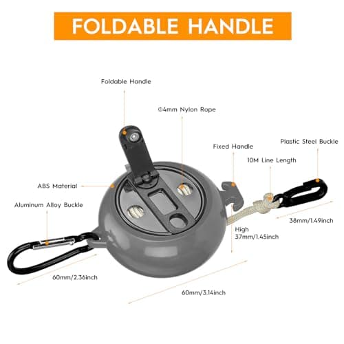 Retractable Travel Clothes Line 10m Portable Laundry Rope Camping Washing Line Clothes Hanger Adjustable Drying Lines for Travel Outdoor Dormitory(Black) — view 2