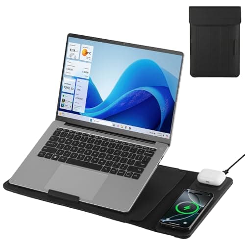 Laptop Sleeve bag With Stand &Wireless Charging for MacBook Air 13.6 inch, MacBook Pro/Air/Neo 13,Slim Case Bag for 13-14 inch Laptops With Wireless Charger