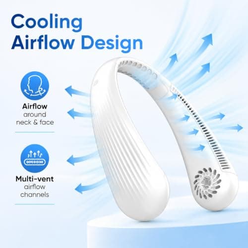 Umbrean Neck Fan Personal Cooling Fan 2000mAh White — view 6