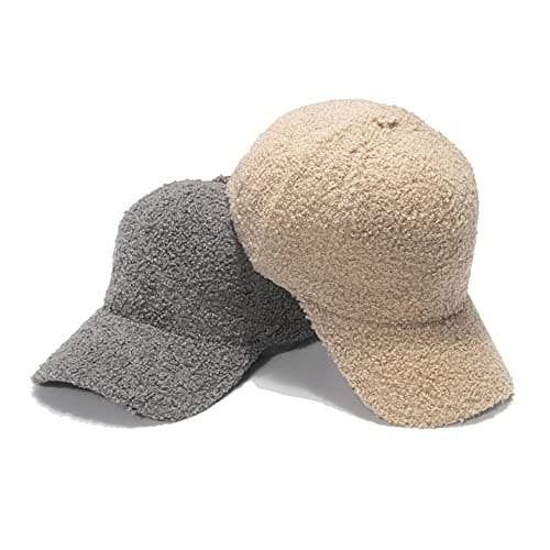 CAMICALMI Women Baseball Cap for Tennis Travel Short Plush Adjustable Warm Windproof Winter Outdoor Black — view 3