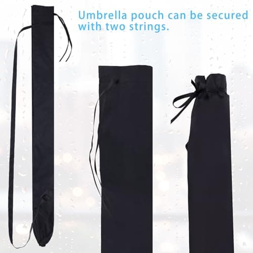 NICENEEDED 2 PCS Upgrade Umbrella Bag with Adjustable Shoulder Strap, 4.53 x 31.5 Inch Waterproof Umbrella Protective Cover, Portable Golf Umbrella Storage Carrying Holder for Travel Home Outdoor — view 4