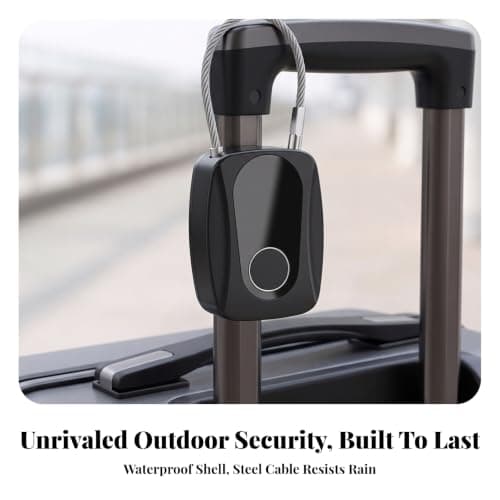 Padlock Biometric Lock Keyless Padlock Steel Wire Shackle Construction with Quick One Multi User Profiles and Emergency Charging Suitable for School — view 2