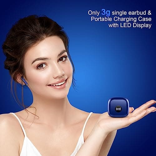 Wireless Earbuds, Bluetooth 5.4 Headphones in Ear with 4 ENC Noise Cancelling Mic, Bluetooth Earbuds 40Hrs Playtime, HiFi Stereo Deep Bass Wireless Earphones, IP7 Waterproof USB-C Fast Charge Blue — view 5