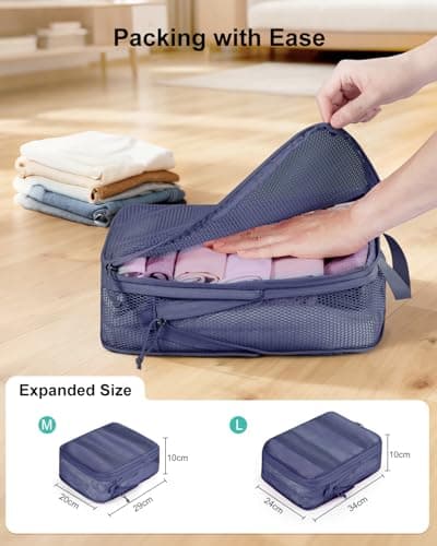 ECOHUB 4 Piece Compression Packing Cubes, Recycled Tear-Resistant Mesh — view 2