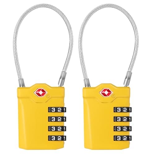 ZHEGE TSA Approved Luggage Locks, Suitcase Padlocks (Yellow, 2P)