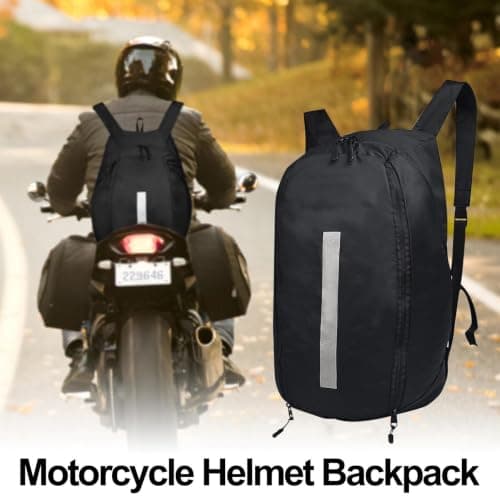 YNPQTDS 20-35L Motorcycle Backpack Motorcycle Helmet Bag Motorbike Helmet Backpack Large Capacity Waterproof Laptop Rucksack With Double Zipper For Hiking Treeking Cycling — view 3