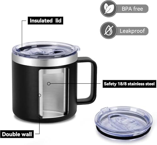 Xinvast If Grandpa Cant Fix It were All Screwed Mug, Stainless Steel Double Wall Vacuum Metal Coffee Tumbler Cup for Grandfather 14 oz — view 5