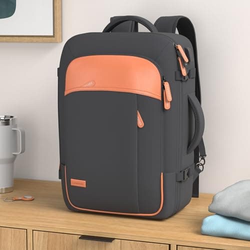 Carry on Backpack, Extra Large 40L Flight Approved Travel Backpack for Men & Women,Expandable Large Suitcase Backpacks With 4 Packing Cubes,Water Resistant Luggage Daypack Business Weekender Bag,Black — view 2