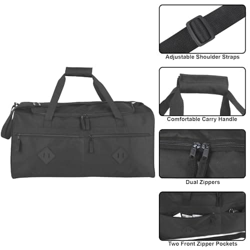 Cricket Duffle Bags for Men 55L Men’s Travel Holdall Gym, Weekend, Overnight Bag with Adjustable Shoulder Strap, Handles (Black) — view 2